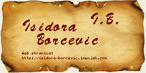 Isidora Borčević vizit kartica